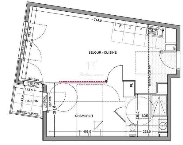 Appartement - 45 m² - 2 pièces