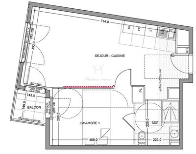 Appartement - 45 m² - 2 pièces