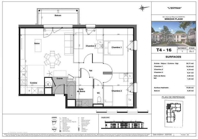 Appartement - 74 m² - 4 pièces