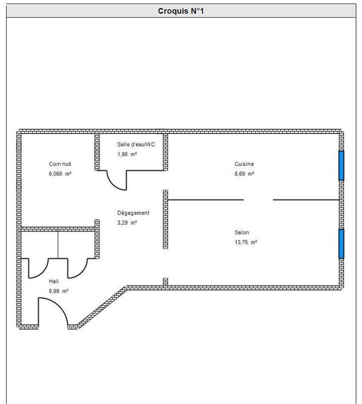 Appartement - 77 m² - 2 pièces
