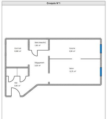 Appartement - 77 m² - 2 pièces