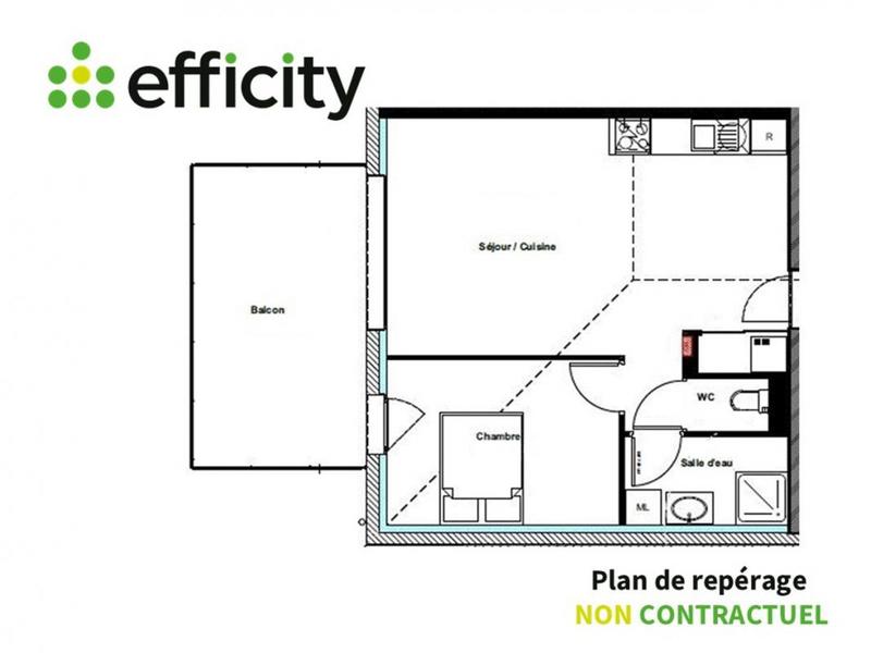 Appartement - 46 m² - 2 pièces