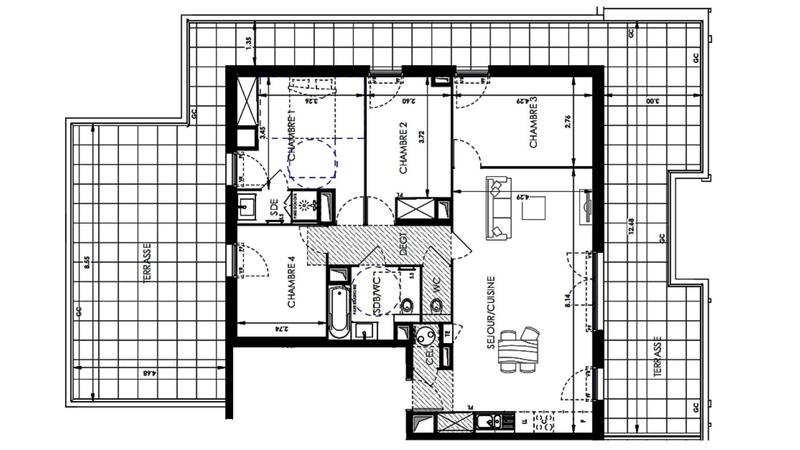 Appartement - 98 m² - 5 pièces