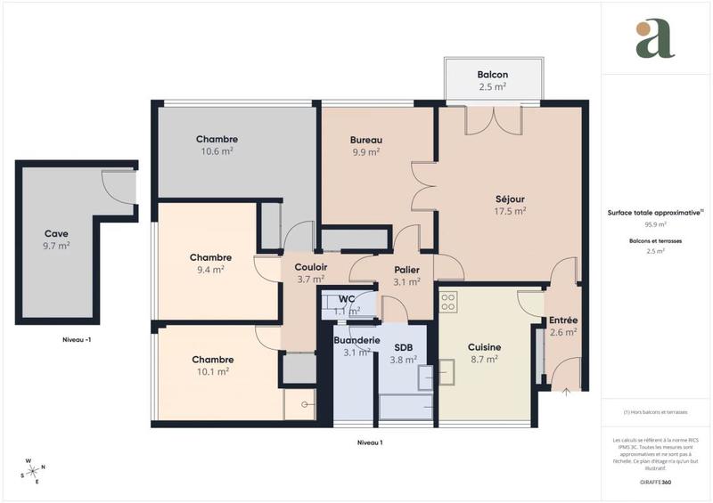 Appartement - 84 m² - 5 pièces