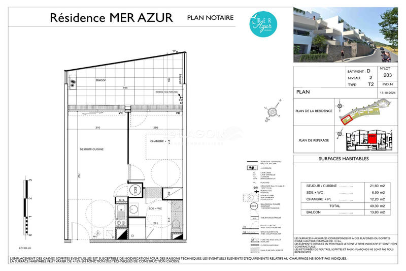 Appartement - 40 m² - 2 pièces