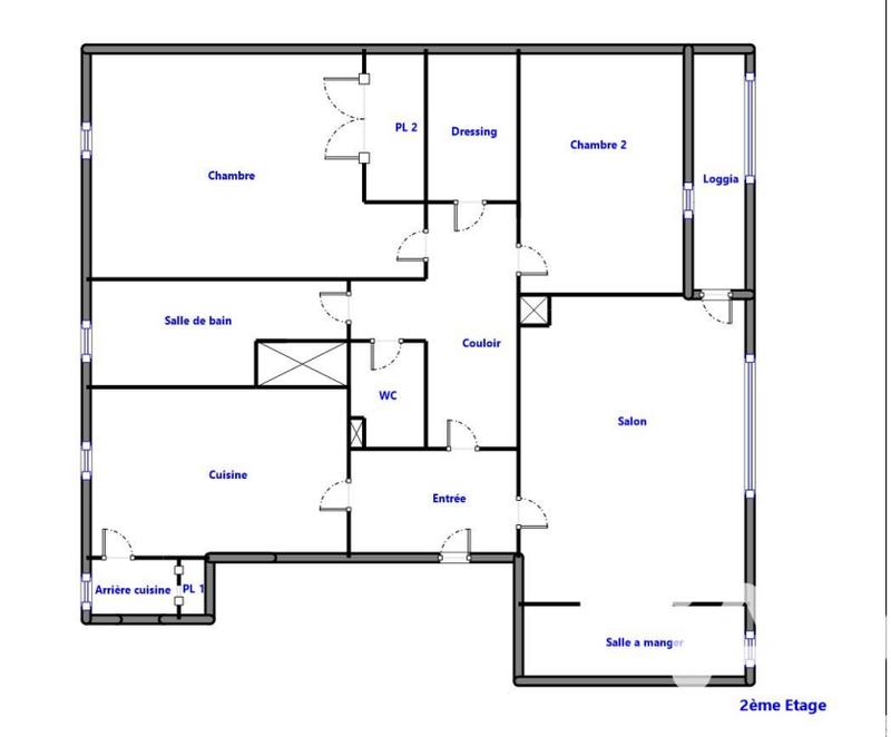 Appartement - 75 m² - 3 pièces