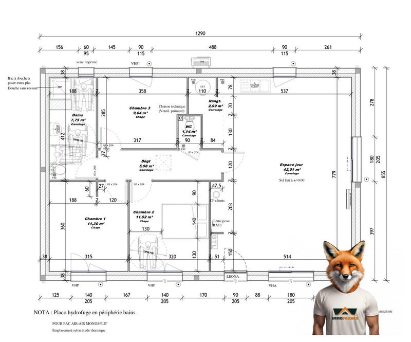 Maison - 92 m² - 4 pièces