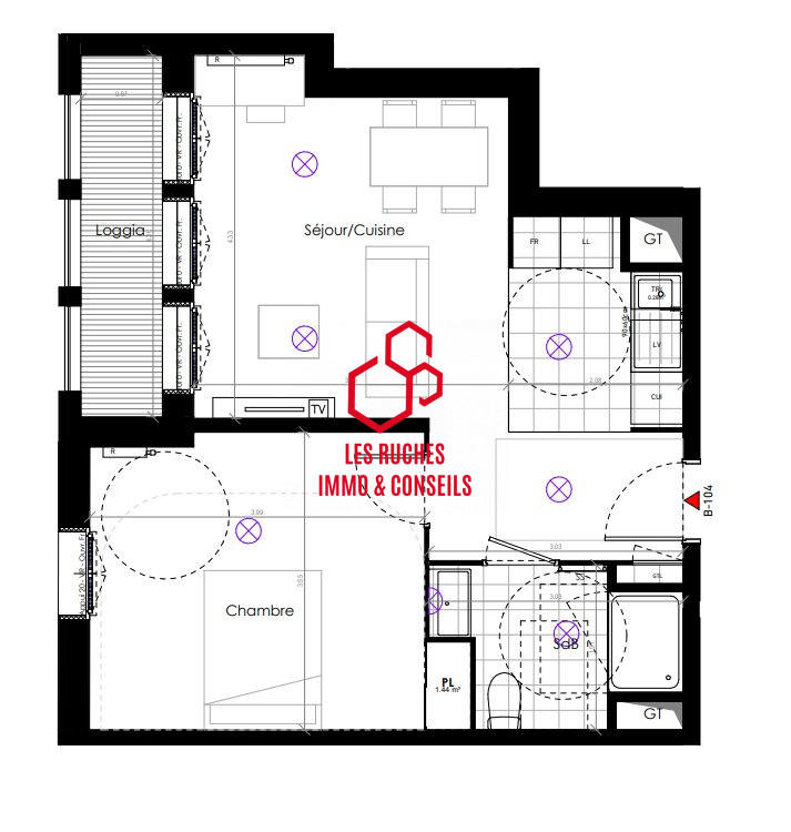Appartement - 44 m² - 2 pièces