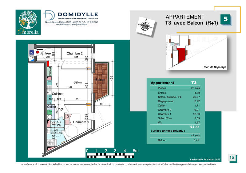 Appartement - 63 m² - 3 pièces