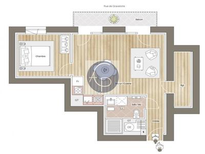 Appartement - 46 m² - 2 pièces