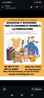 Vide ta chambre et bourse à la puériculture