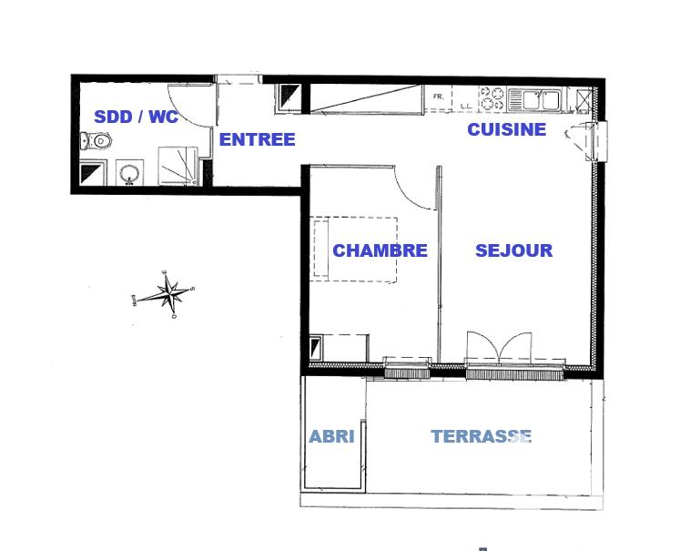 Appartement - 47 m² - 2 pièces