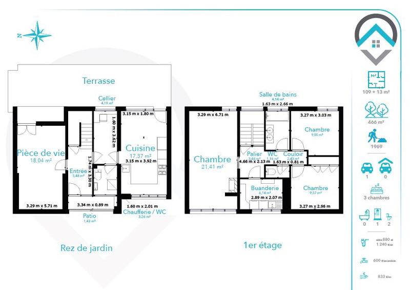 Maison - 109 m² - 4 pièces