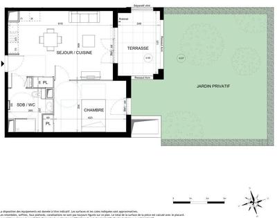 Appartement - 44 m² - 2 pièces