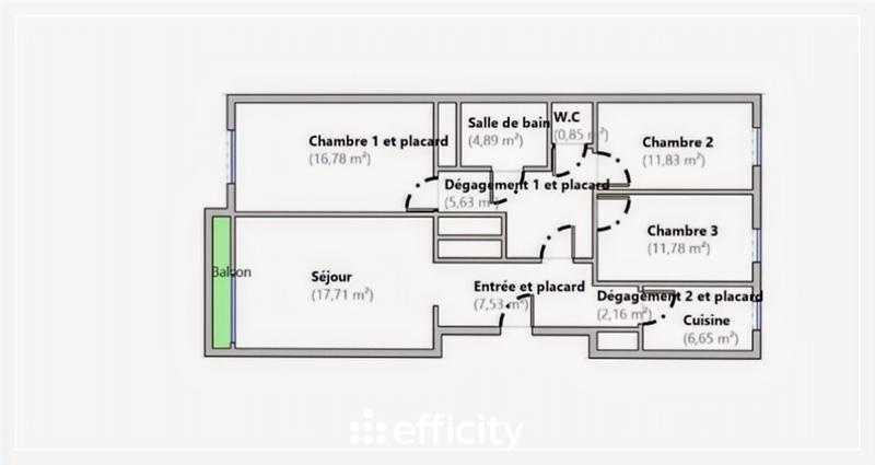 Appartement - 85 m² - 4 pièces