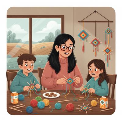 Atelier enfant "Les P'tits Vacanciers" - Œil de Dieu (Ojo de Dios)