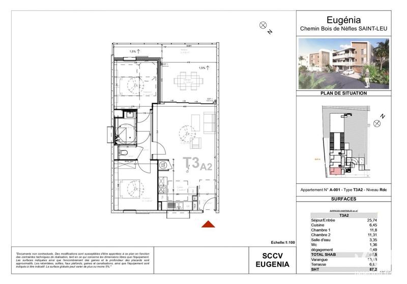 Appartement - 87 m² - 3 pièces