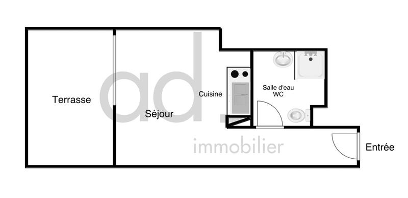 Appartement - 25 m² - 1 pièce