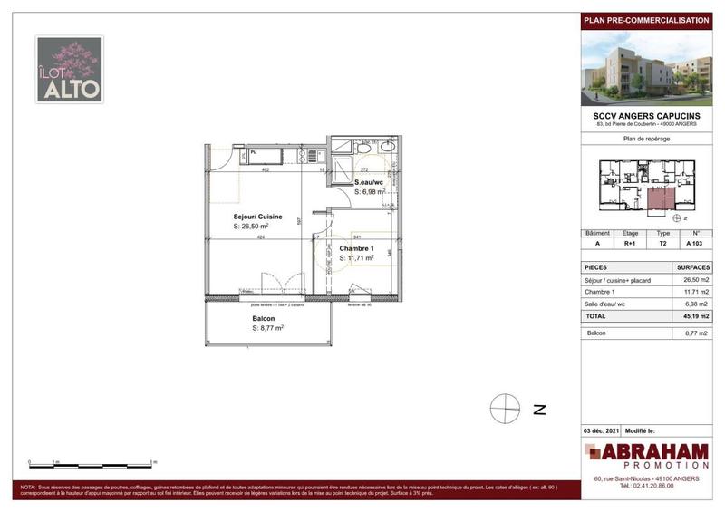Appartement - 45 m² - 2 pièces
