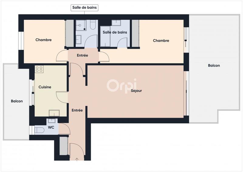 Appartement - 77 m² - 3 pièces