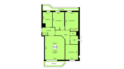 Appartement - 78 m² - 4 pièces