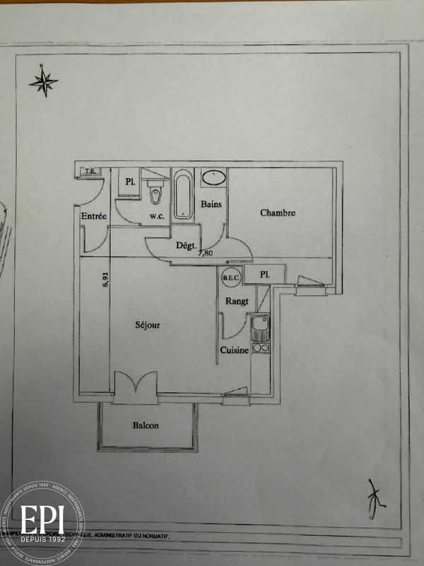 Appartement - 45 m² - 2 pièces