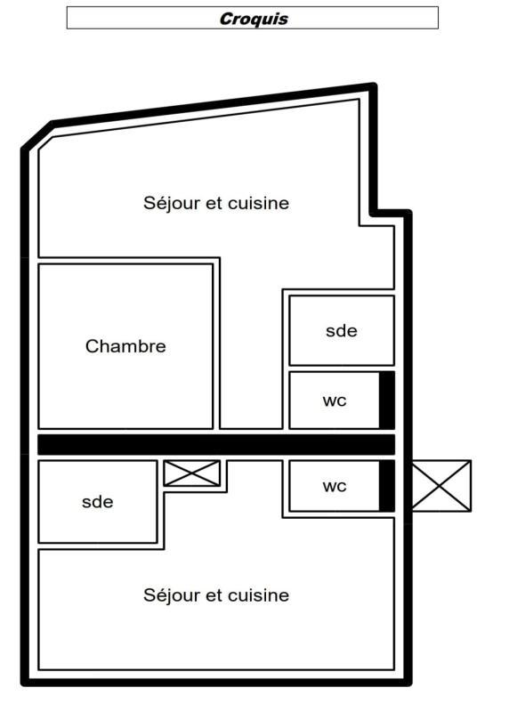 Studio - 40 m² - 2 pièces