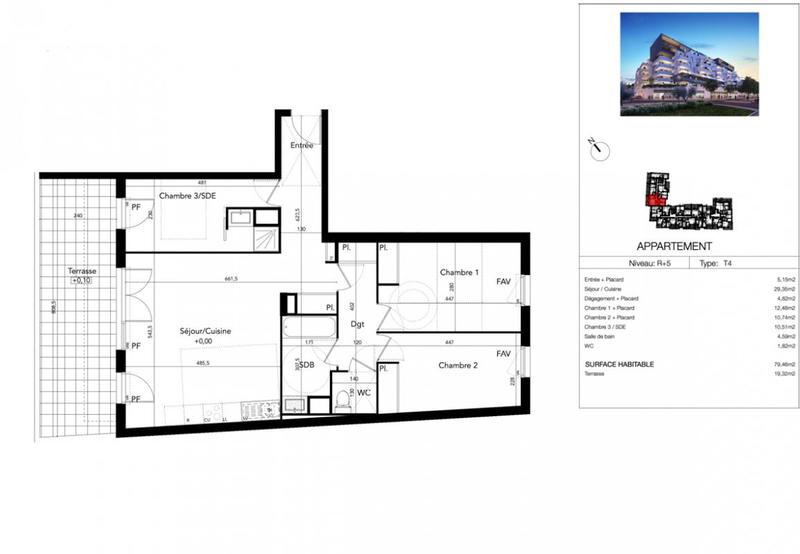 Appartement - 79 m² - 4 pièces