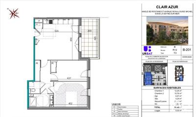 Appartement - 61 m² - 3 pièces