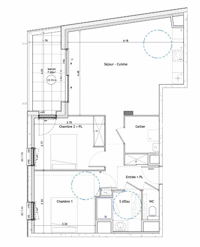 Appartement - 66 m² - 3 pièces