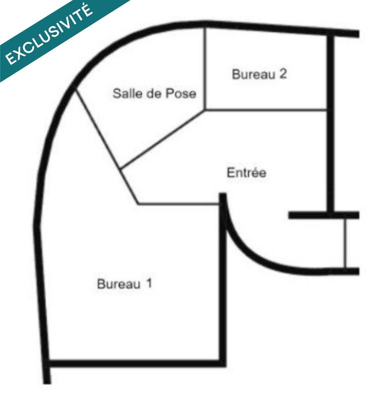 Bureau - 78 m² - 3 pièces
