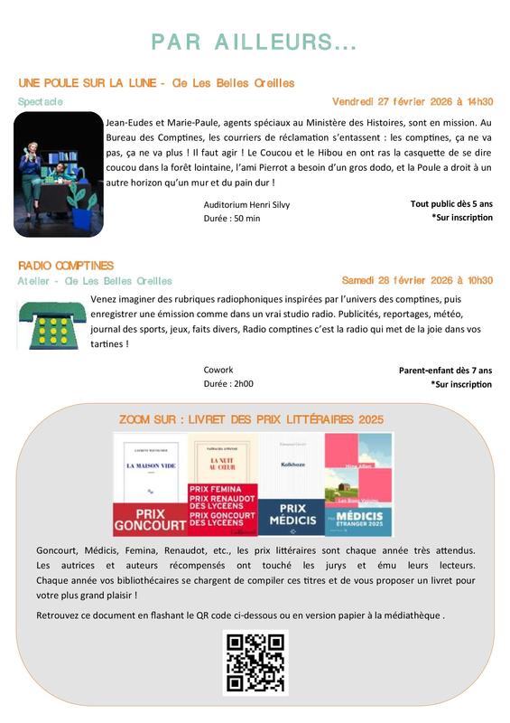 Programme médiathèque février