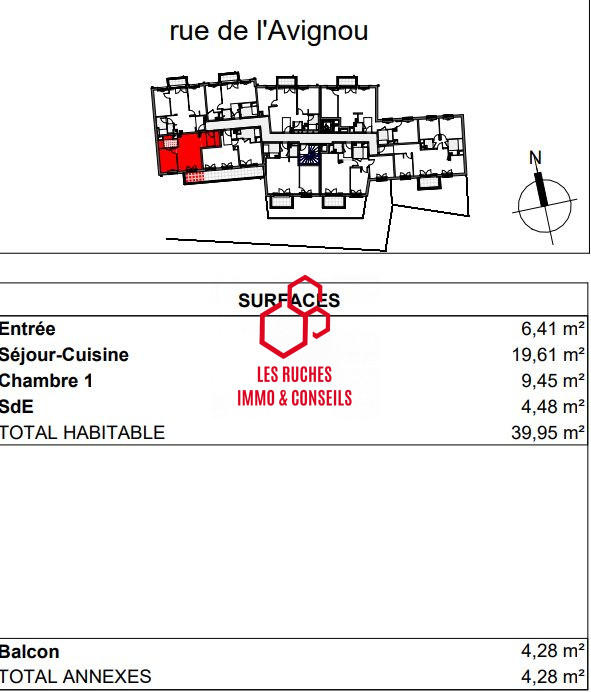 Appartement - 40 m² - 2 pièces
