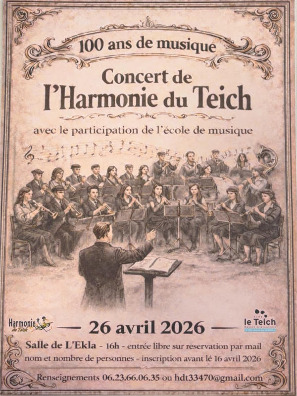 Concert de l'Harmonie du Teich.100 ans de musique.