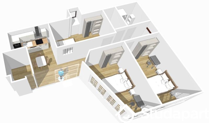 Chambre - 13 m² - 1 pièce