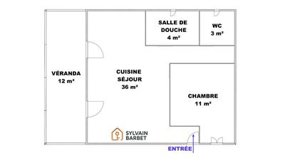 Appartement - 60 m² - 2 pièces