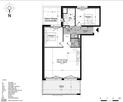 Appartement - 71 m² - 3 pièces