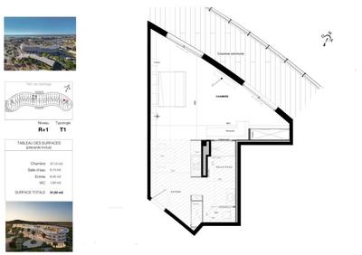 Appartement - 51 m² - 1 pièce