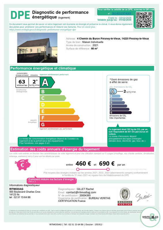 Maison - 66 m² - 3 pièces