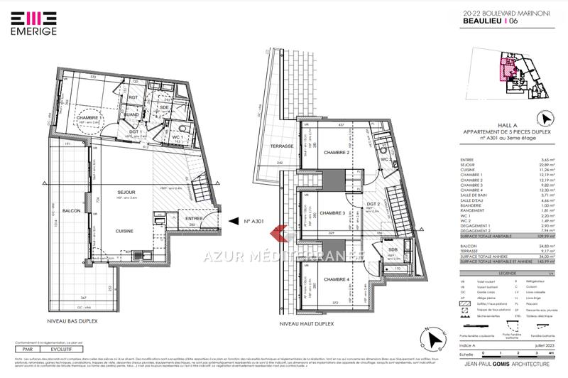 Duplex - 110 m² - 5 pièces