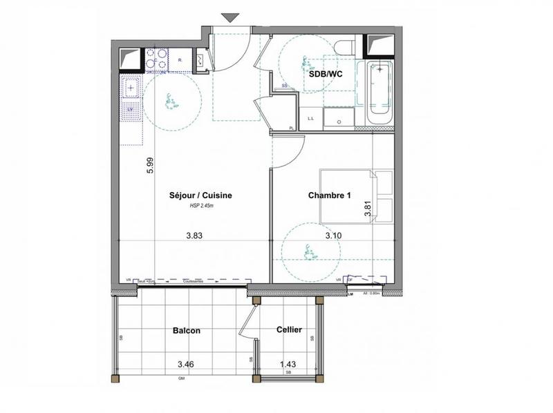 Appartement - 41 m² - 2 pièces