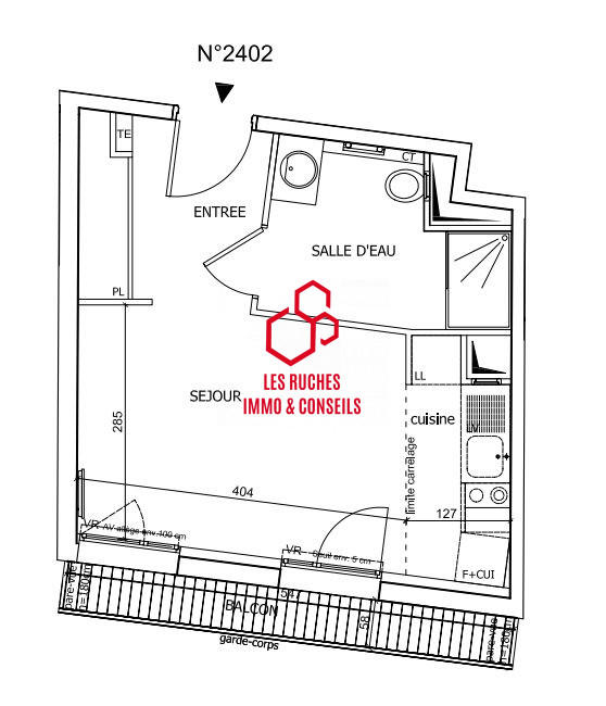 Appartement - 25 m² - 1 pièce