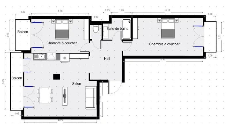 Appartement - 85 m² - 3 pièces