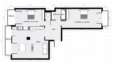 Appartement - 85 m² - 3 pièces