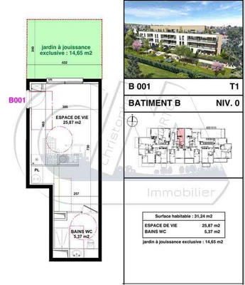 Appartement - 31 m² - 1 pièce