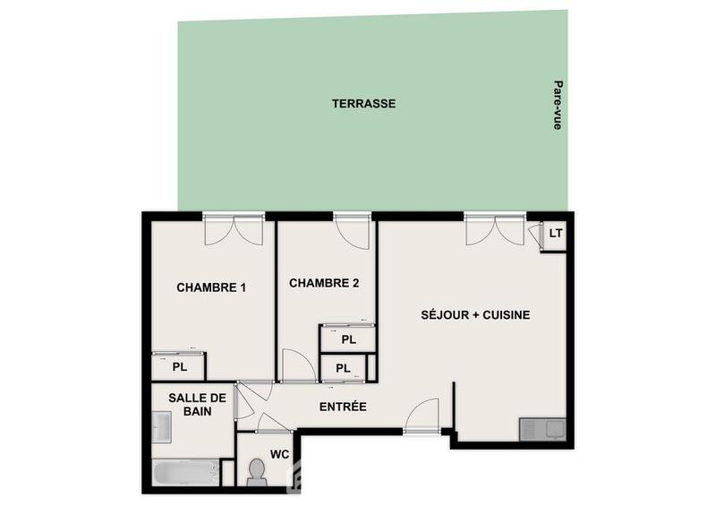 Appartement - 60 m² - 3 pièces