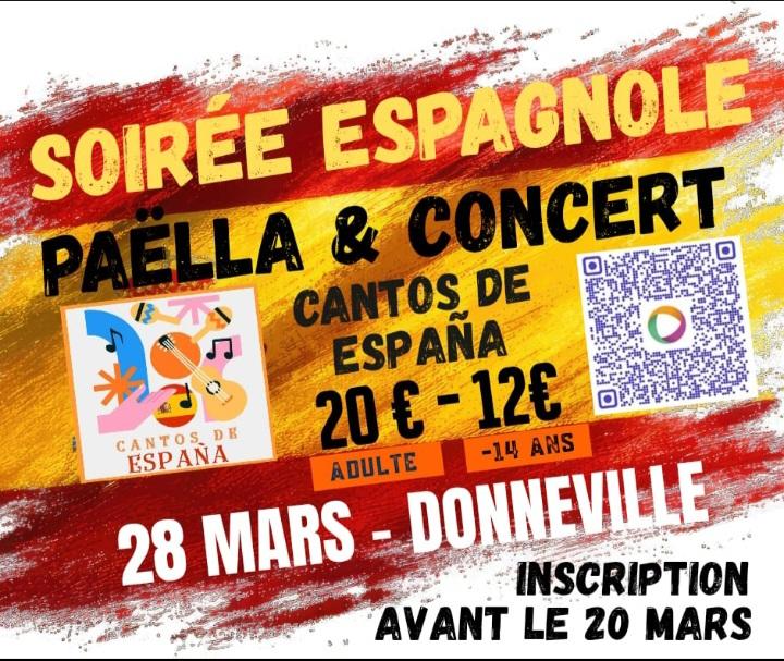 Soirée espagnole Paëlla et concert