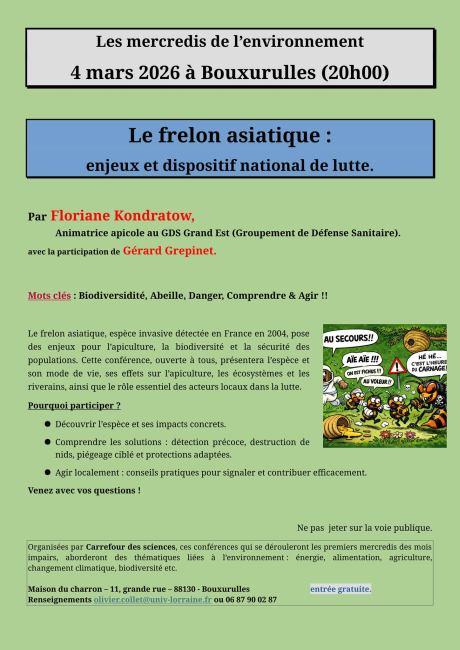 Les mercredis de l’environnement - Conférence sur le frelon asiatique