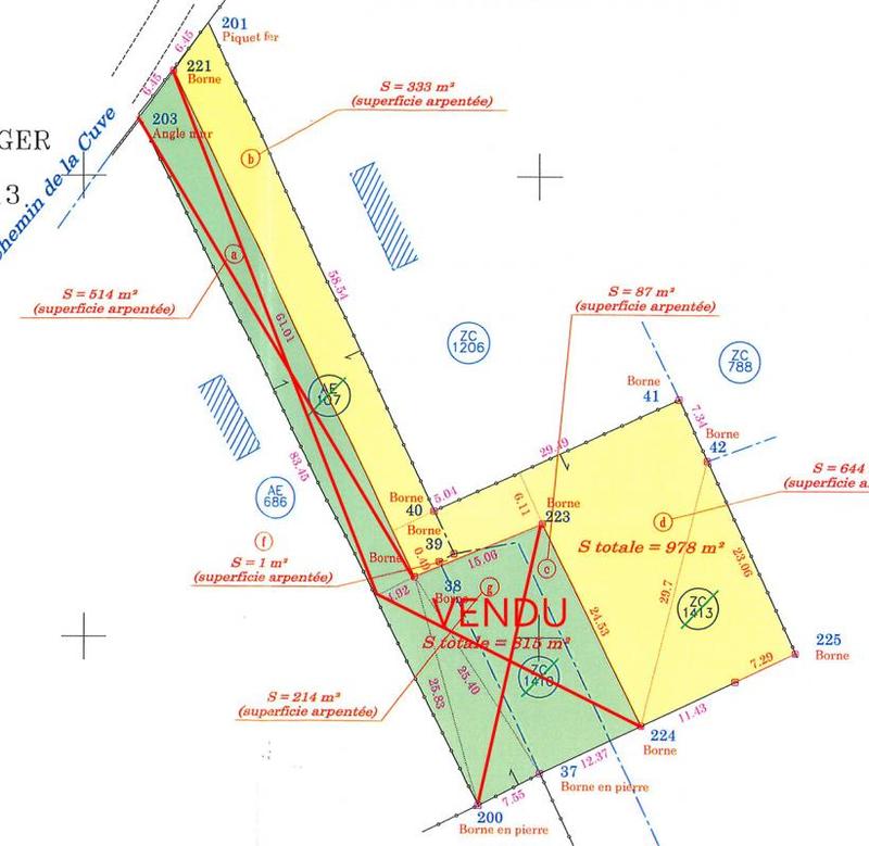 Terrain constructible - 978 m²