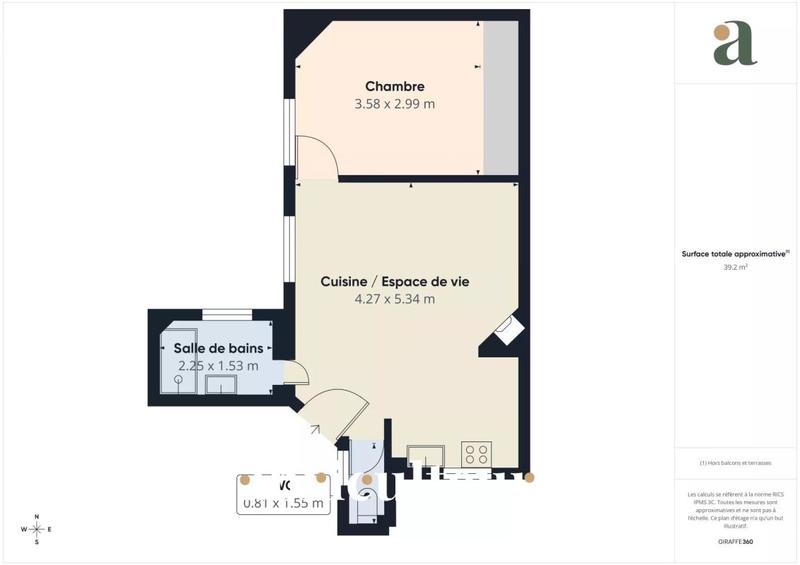 Appartement - 39 m² - 2 pièces